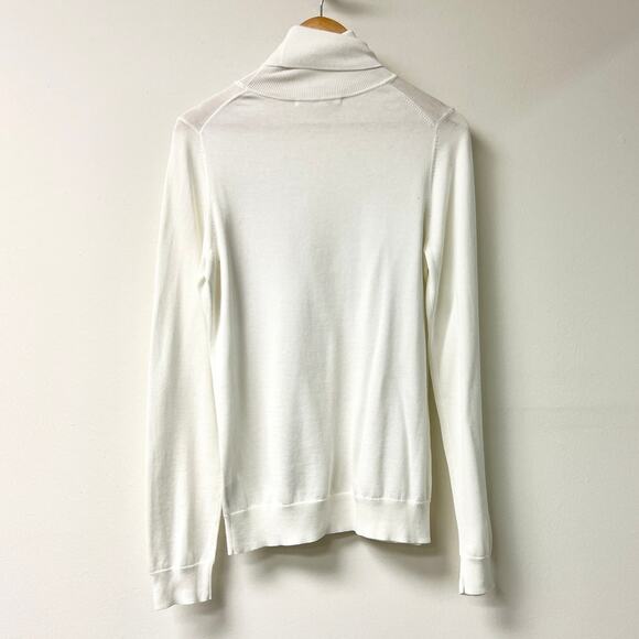 Lab 100% Cotton Long Sleeve Turtleneck Knit Sweater White Women's Size Large - Picture 4 of 4
